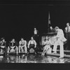 Edward James Olmos (C) in a scene from the Broadway production of the play "Zoot Suit".