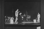 Edward James Olmos (C) in a scene from the Broadway production of the play "Zoot Suit".