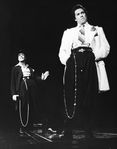 Edward James Olmos (L) in a scene from the Broadway production of the play "Zoot Suit".