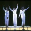 Deborah Burrell, Sheryl Lee Ralph, and Loretta Devine in white gowns in a scene from the Broadway production of the musical Dreamgirls