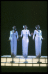 Deborah Burrell, Sheryl Lee Ralph, and Loretta Devine in white gowns in a scene from the Broadway production of the musical Dreamgirls