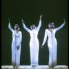 Deborah Burrell, Sheryl Lee Ralph, and Loretta Devine in white gowns in a scene from the Broadway production of the musical Dreamgirls