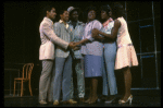 L-R) B. Harney, O. Babatunde, C. Derricks, J. Holliday, L. Devine and S.L. Ralph in a scene from the Broadway production of the musical "Dreamgirls." (New York)