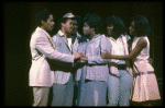 L-R) B. Harney, O. Babatunde, C. Derricks, J. Holliday, L. Devine and S.L. Ralph in a scene from the Broadway production of the musical "Dreamgirls." (New York)