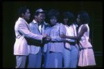 L-R) B. Harney, O. Babatunde, C. Derricks, J. Holliday, L. Devine and S.L. Ralph in a scene from the Broadway production of the musical "Dreamgirls." (New York)