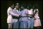 L-R) B. Harney, O. Babatunde, C. Derricks, J. Holliday, L. Devine and S.L. Ralph in a scene from the Broadway production of the musical "Dreamgirls." (New York)