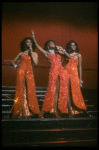 Deborah Burrell, Sheryl Lee Ralph, and Loretta Devine performing the "Dreams" medley in a scene from the Broadway production of the musical Dreamgirls