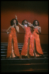 Deborah Burrell, Sheryl Lee Ralph, and Loretta Devine performing the "Dreams" medley in a scene from the Broadway production of the musical Dreamgirls