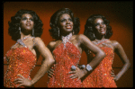 Deborah Burrell, Sheryl Lee Ralph, and Loretta Devine performing the "Dreams" medley in a scene from the Broadway production of the musical Dreamgirls