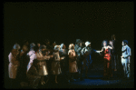 A press conference in a scene from the Broadway production of the musical "Dreamgirls." (New York)