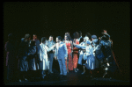 A press conference in a scene from the Broadway production of the musical "Dreamgirls." (New York)