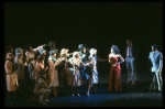 A press conference in a scene from the Broadway production of the musical "Dreamgirls." (New York)