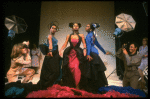 L-R) Deborah Burrell, Sheryl Lee Ralph and Loretta Devine posing for VOGUE spread in a scene from the Broadway production of the musical "Dreamgirls." (New York)