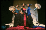 L-R) Deborah Burrell, Sheryl Lee Ralph and Loretta Devine posing for VOGUE spread in a scene from the Broadway production of the musical "Dreamgirls." (New York)