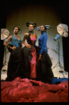 L-R) Deborah Burrell, Sheryl Lee Ralph and Loretta Devine posing for VOGUE spread in a scene from the Broadway production of the musical "Dreamgirls." (New York)