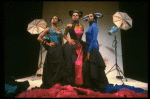 L-R) Deborah Burrell, Sheryl Lee Ralph and Loretta Devine posing for VOGUE spread in a scene from the Broadway production of the musical "Dreamgirls." (New York)