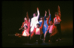 Cast performing "Steppin' To The Bad Side" in a scene from the Broadway production of the musical "Dreamgirls." (New York)