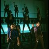 Cast performing "Steppin' To The Bad Side" while shooting the TV commercial for the Broadway production of the musical "Dreamgirls." (New York)