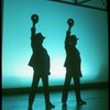 Cast performing "Steppin' To The Bad Side" while shooting the TV commercial for the Broadway production of the musical "Dreamgirls." (New York)