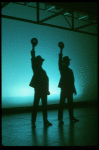 Cast performing "Steppin' To The Bad Side" while shooting the TV commercial for the Broadway production of the musical "Dreamgirls." (New York)