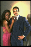 Ben Harney and Sheryl Lee Ralph singing "When I First Saw You" for TV commercial of the Broadway production of the musical "Dreamgirls." (New York)