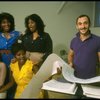 L-R) Deborah Burrell, Sheryl Lee Ralph, Loretta Devine and Jennifer Holliday w. director Michael Bennett at a rehearsal for the Broadway musical "Dreamgirls." (New York)