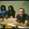 L-R) Deborah Burrell, Sheryl Lee Ralph, Loretta Devine and Jennifer Holliday w. director Michael Bennett at a rehearsal for the Broadway musical "Dreamgirls." (New York)