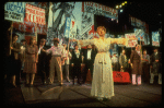 Patti LuPone as Eva Peron (C) singing "A New Argentina" in a scene from the Broadway production of the musical "Evita." (New York)