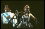 Bob Gunton and Patti LuPone as Juan and Eva Peron singing "Don't Cry For Me, Argentina" in a scene from the Broadway production of the musical "Evita." (New York)