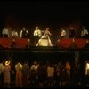 Bob Gunton and Patti LuPone as Juan and Eva Peron (C) singing "Don't Cry For Me, Argentina" in a scene from the Broadway production of the musical "Evita." (New York)