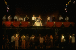 Bob Gunton and Patti LuPone as Juan and Eva Peron (C) singing "Don't Cry For Me, Argentina" in a scene from the Broadway production of the musical "Evita." (New York)