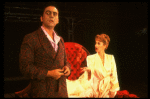 Bob Gunton and Patti LuPone as Juan and Eva Peron in bed in a scene from the Broadway production of the musical "Evita." (New York)