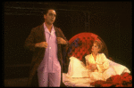 Bob Gunton and Patti LuPone as Juan and Eva Peron in bed in a scene from the Broadway production of the musical "Evita." (New York)