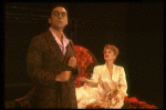 Bob Gunton and Patti LuPone as Juan and Eva Peron in bed in a scene from the Broadway production of the musical "Evita." (New York)