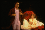 Bob Gunton and Patti LuPone as Juan and Eva Peron in bed in a scene from the Broadway production of the musical "Evita." (New York)