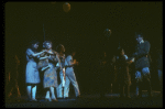 Bob Gunton (R) and Patti LuPone (L) as Juan and Eva Peron in a scene from the Broadway production of the musical "Evita." (New York)