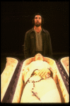 Mandy Patinkin as Che Guevera and Patti LuPone as a dead Eva Peron in a scene from the Broadway production of the musical "Evita." (New York)