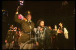 Bob Gunton as Juan Peron (L) Mandy Patinkin as Che Guevera (R) in a scene from the Broadway musical "Evita." (New York)