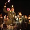 Bob Gunton as Juan Peron (L) Mandy Patinkin as Che Guevera (R) in a scene from the Broadway musical "Evita." (New York)