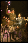 Bob Gunton as Juan Peron (L) Mandy Patinkin as Che Guevera (R) in a scene from the Broadway musical "Evita." (New York)