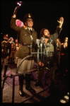 Bob Gunton as Juan Peron (L) Mandy Patinkin as Che Guevera (R) in a scene from the Broadway musical "Evita." (New York)