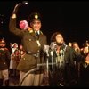 Bob Gunton as Juan Peron (L) Mandy Patinkin as Che Guevera (R) in a scene from the Broadway musical "Evita." (New York)