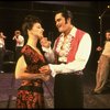 Mark Syers as Augustin Magaldi (C), Patti LuPone as Eva Peron (L) and Mandy Patinkin as Che Guevera (R) in a scene from the Broadway musical "Evita." (New York)