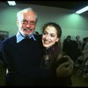 Director Harold Prince rehearsing w. Patti LuPone for the Broadway production of the musical "Evita." (New York)