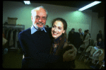 Director Harold Prince rehearsing w. Patti LuPone for the Broadway production of the musical "Evita." (New York)