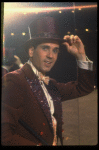 Lee Roy Reams wearing a top hat in a scene from the Broadway production of the musical "42nd Street." (New York)