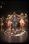 Lee Roy Reams (C) performing "We're In The Money" in a scene from the Broadway production of the musical "42nd Street." (New York)
