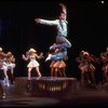 Lee Roy Reams (C) performing "We're In The Money" in a scene from the Broadway production of the musical "42nd Street." (New York)