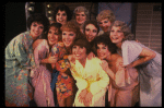 Karen Prunczik, Wanda Richert and unidentified others in a scene from the Broadway production of the musical "42nd Street." (New York)