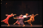 Wanda Richert (2L) in a scene from the Broadway production of the musical "42nd Street." (New York)